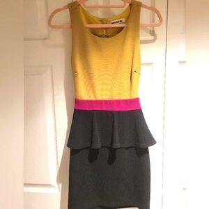 Mystic, Small, Mustard and Voilet Red, Ladies party dress